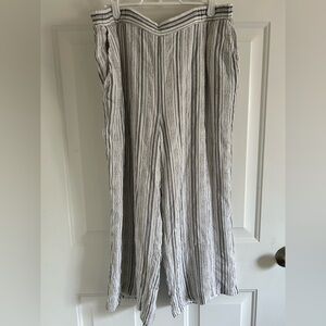 Karen Kane Monochrome Striped Wide Leg Pants Size Large